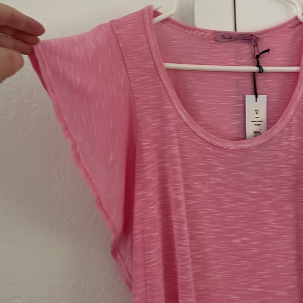 Softest Heathered Pink Michael Stars Tee - Picture 3 of 5